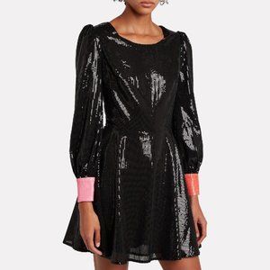 OLIVIA RUBIN Bea Sequin Mini Dress Black, Size 2